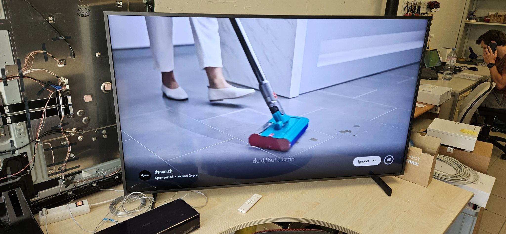 Photo d'une télévision Samsung QE55LS03TAUXZG que nous avons réparée